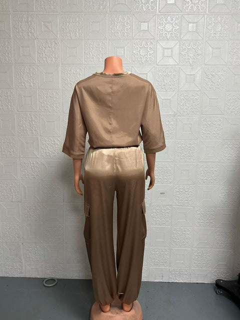 Summer Fashion O-neck Half Sleeved Top & Long Pants Casual Loose Two Piece Sets CODE: KAR3681