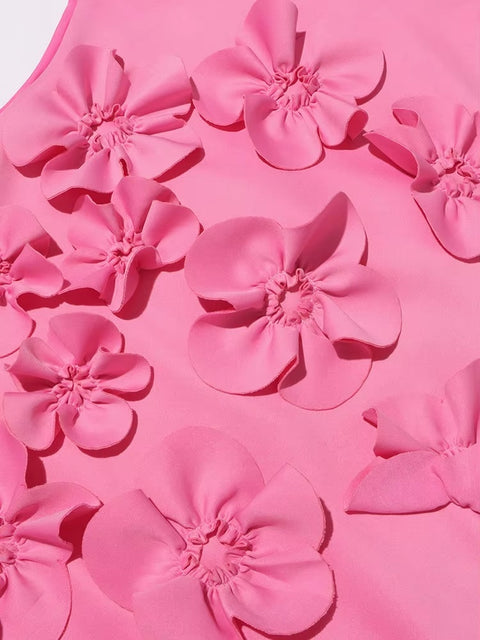 New Patchwork Lace Up Stand Collar Sleeveless High Waist Spliced Appliques Slim A Line Dress CODE: KAR3688