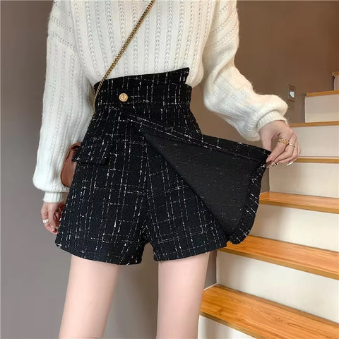 New Style High-Waisted A- Line Plaid Skirt CODE: KAR3690