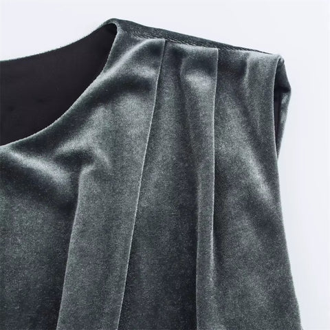 New Sleeveless Ring Detail at Waist Stylish Elegant Maxi Dress CODE: KAR3697