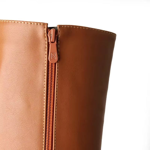 Sexy Round Toe Thigh Zipper Over-the-Knee Knee High Rock Stiletto High Heel Boot CODE: KAR3700