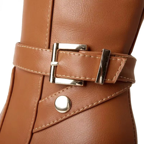 Sexy Round Toe Thigh Zipper Over-the-Knee Knee High Rock Stiletto High Heel Boot CODE: KAR3700