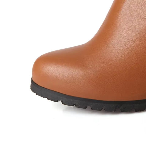 Sexy Round Toe Thigh Zipper Over-the-Knee Knee High Rock Stiletto High Heel Boot CODE: KAR3700