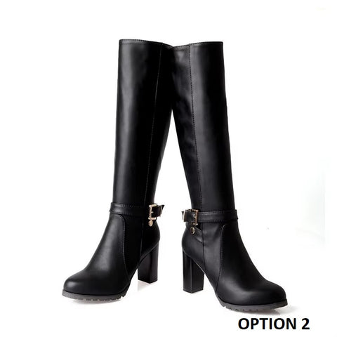 Sexy Round Toe Thigh Zipper Over-the-Knee Knee High Rock Stiletto High Heel Boot CODE: KAR3700