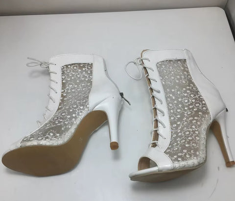 New Sexy Lace Stiletto Strap Peep Toe Breathable High Heel Boot CODE: KAR3702