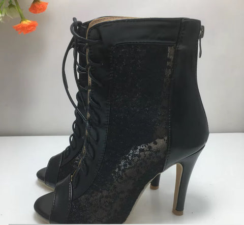 New Sexy Lace Stiletto Strap Peep Toe Breathable High Heel Boot CODE: KAR3702