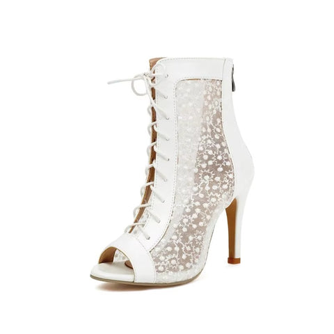 New Sexy Lace Stiletto Strap Peep Toe Breathable High Heel Boot CODE: KAR3702