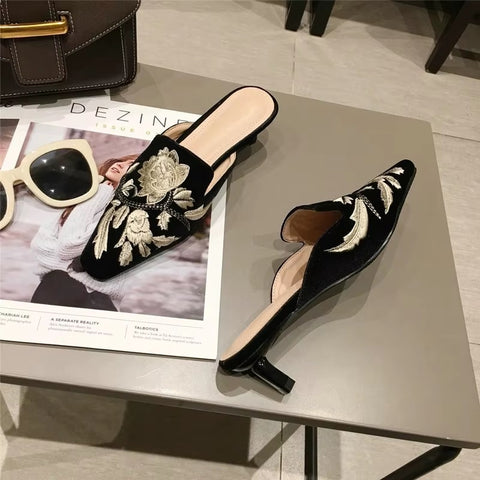 New Style Bright Surface Patent Mueller High-heeled Wedge Shoes Slipper CODE: KAR3703