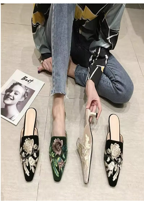 New Style Bright Surface Patent Mueller High-heeled Wedge Shoes Slipper CODE: KAR3703