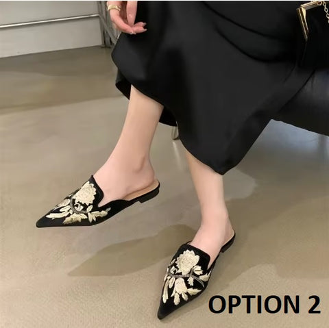 New Style Bright Surface Patent Mueller High-heeled Wedge Shoes Slipper CODE: KAR3703