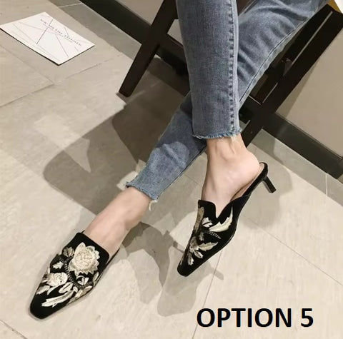 New Style Bright Surface Patent Mueller High-heeled Wedge Shoes Slipper CODE: KAR3703