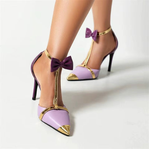 New Fashion Sweet Sexy Butterfly Knot Pointed Toe Ankle Strap Super High Heels Sandals CODE: KAR3704