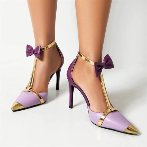 New Fashion Sweet Sexy Butterfly Knot Pointed Toe Ankle Strap Super High Heels Sandals CODE: KAR3704