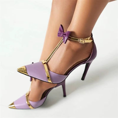 New Fashion Sweet Sexy Butterfly Knot Pointed Toe Ankle Strap Super High Heels Sandals CODE: KAR3704