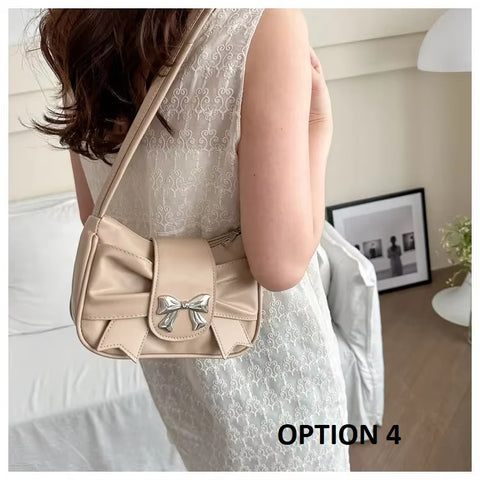 New Trendy Bow shoulder Handbag Casual Underarm Banquet Bag   CODE: KAR3736