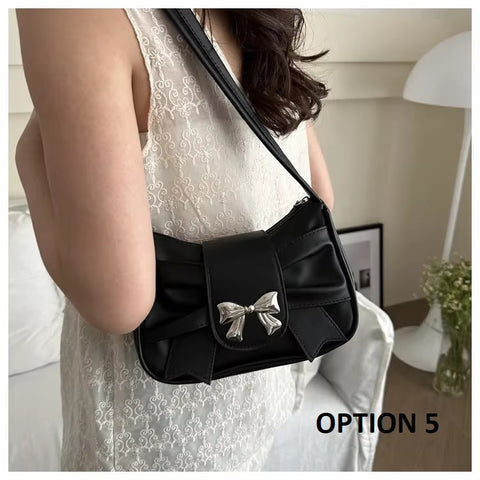 New Trendy Bow shoulder Handbag Casual Underarm Banquet Bag   CODE: KAR3736