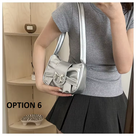 New Trendy Bow shoulder Handbag Casual Underarm Banquet Bag   CODE: KAR3736