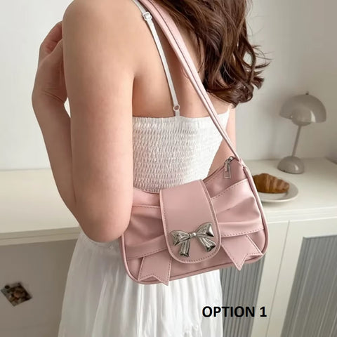 New Trendy Bow shoulder Handbag Casual Underarm Banquet Bag   CODE: KAR3736