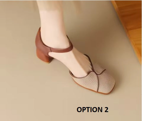 New summer Square Head Hollowed-out Bowhead Sandals CODE: KAR3852