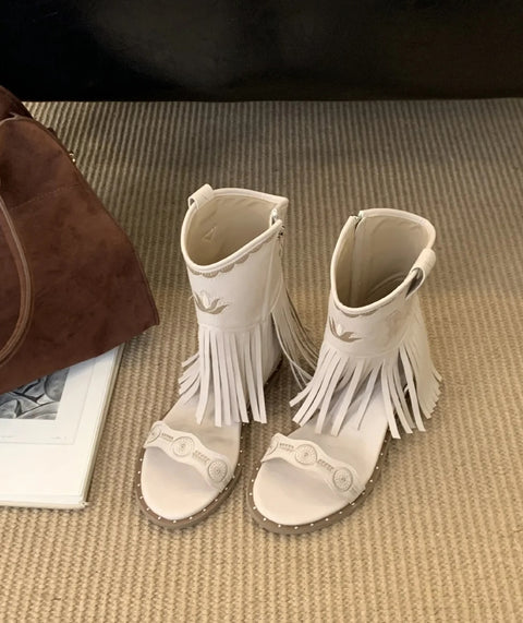 New Butterfly Embroidery High Heel Boots CODE: KAR3871