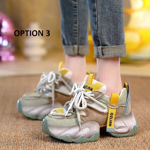 New Fashion Mesh High Soles Comfortable Shoes CODE: KAR4008