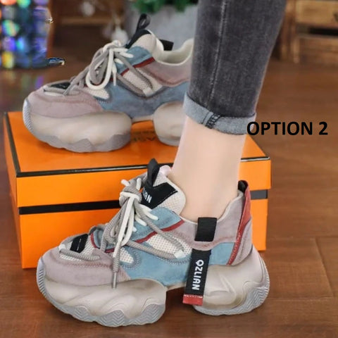 New Fashion Mesh High Soles Comfortable Shoes CODE: KAR4008