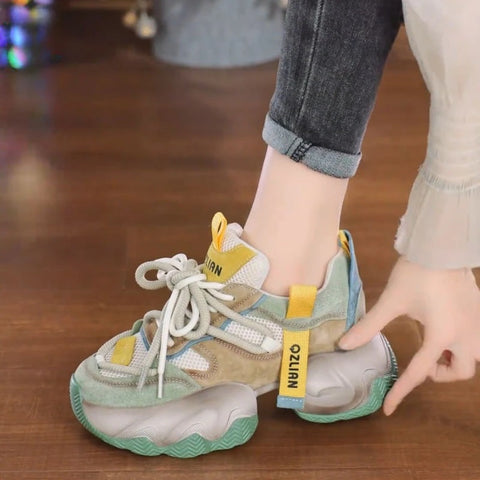 New Fashion Mesh High Soles Comfortable Shoes CODE: KAR4008