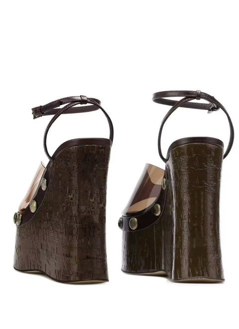 New Fashion Transparent With Metal Button Platform Sandals CODE: KAR4018