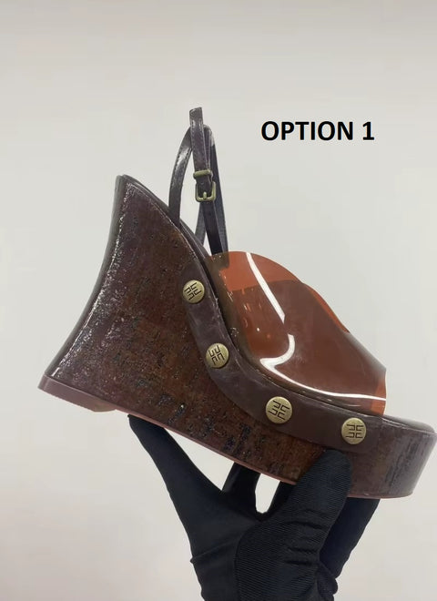 New Fashion Transparent With Metal Button Platform Sandals CODE: KAR4018