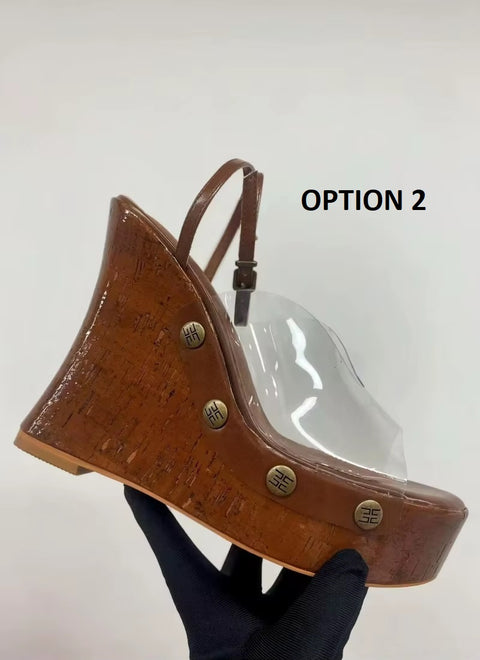 New Fashion Transparent With Metal Button Platform Sandals CODE: KAR4018