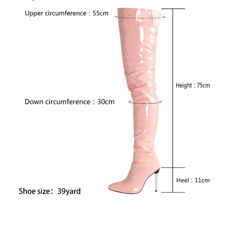 New Stiletto Patent Over The Knee High Heel Boots CODE: KAR4028