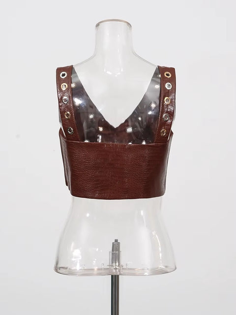 New V Neck Sleeveless High Waist Pant Set CODE: KAR4029