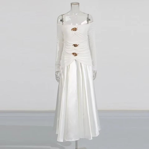 New One Shoulder Design Sleeveless Ankle Length Cotton Long Dress CODE: KAR4032