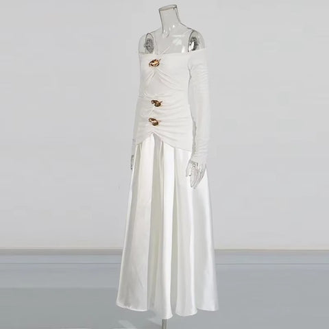 New One Shoulder Design Sleeveless Ankle Length Cotton Long Dress CODE: KAR4032