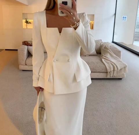 New Casual Long Loose Top And Skirt Two Piece Set CODE: KAR4038