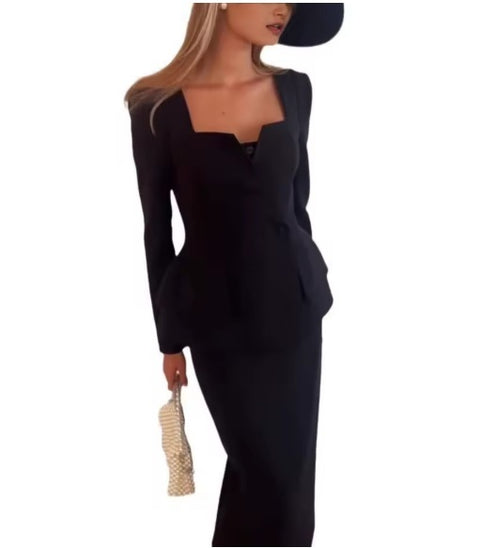 New Casual Long Loose Top And Skirt Two Piece Set CODE: KAR4038