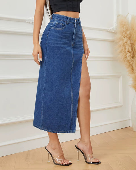 New Mid-Length Slit Casual Sexy Skirt CODE: KAR4047