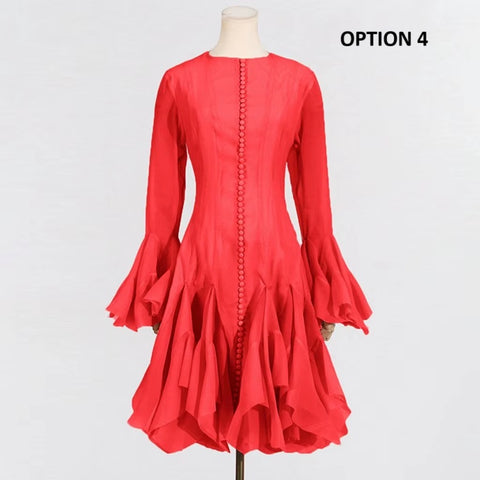 New High-collar Long-sleeved Fashion Mid-length Gown CODE: KAR4050