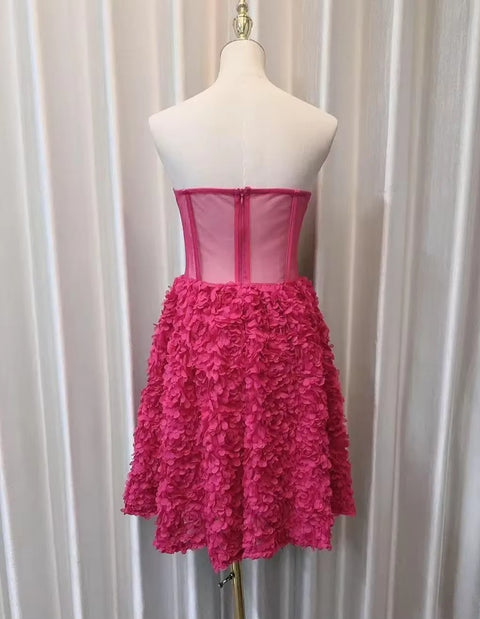 New Claret Sleeveless Floral Slim Evening Party Mini Dress CODE:  KAR4051