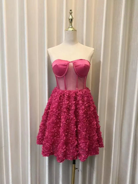 New Claret Sleeveless Floral Slim Evening Party Mini Dress CODE:  KAR4051