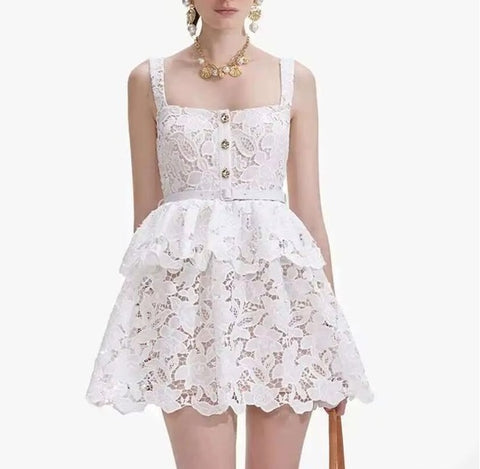 New Embroidery Lace Short And Backless Sexy Evening Party Dress CODE: KAR4052