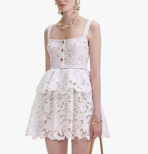 New Embroidery Lace Short And Backless Sexy Evening Party Dress CODE: KAR4052