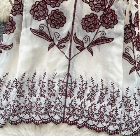 New Sheer print loose Single Breasted Long Sleeve Top CODE: KAR4056