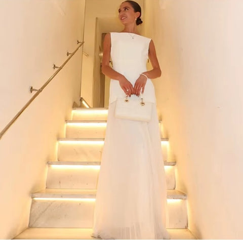 New Pleated Patchwork Sleeveless Loose Party Dress: KAR4059