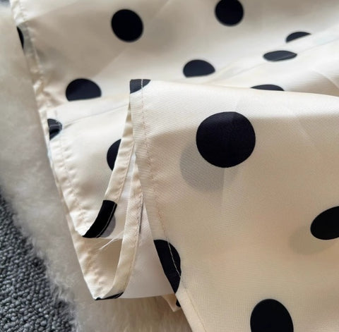 New Elegant Chic Puff Sleeve Dot Midi Dress CODE: KAR4063