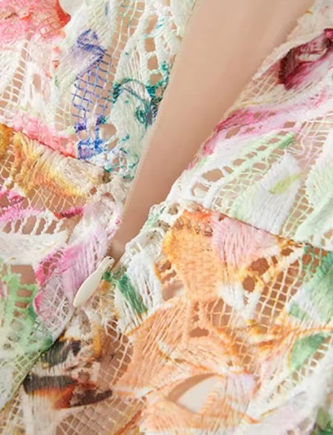 New Printed Slash Collar Camisole Long Dress CODE: KAR4064