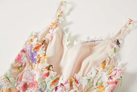 New Printed Slash Collar Camisole Long Dress CODE: KAR4064