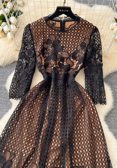 New Flower Embroidery Lace Long Party Vestidos CODE: KAR4065