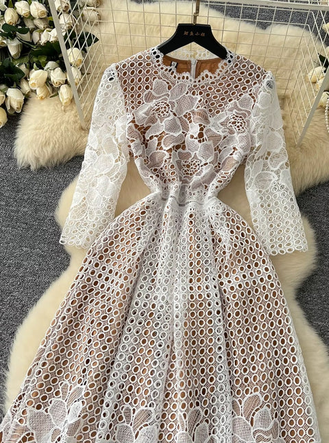 New Flower Embroidery Lace Long Party Vestidos CODE: KAR4065