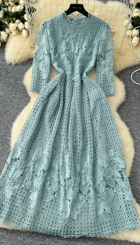 New Flower Embroidery Lace Long Party Vestidos CODE: KAR4065